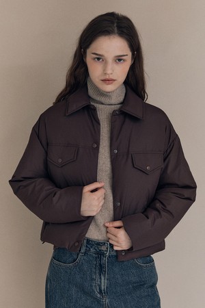 [25WT] 셔츠카라 숏 덕다운 - DARK BROWN A5W9F80375