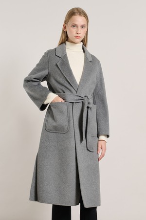 [25WT] 벨티드 핸드메이드 코트 - LIGHT M GRAY A5WAH88296