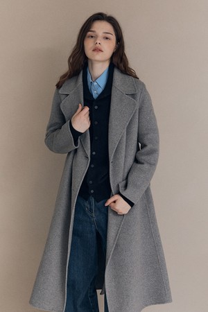 [25WT] 핸드메이드 더블 코트 - DARK GRAY A5WBH83117