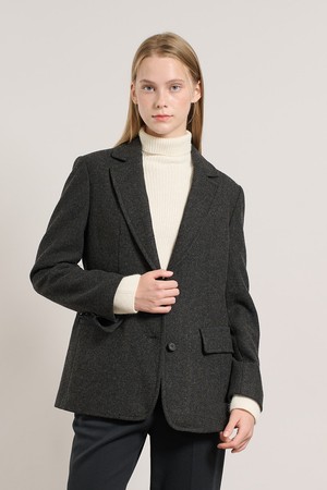 [25WT] 스티치 싱글 자켓  - CHARCOAL GRAY A5WAJ12598