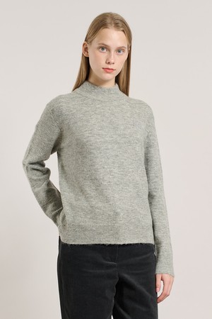 [25WT] 알파카 로고 반넥 풀오버 - MULTI M GRAY A5WAK41197