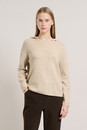 [25WT] 세렌디피티 후드 홀가 풀오버 - LIGHT BEIGE A5WAK42271
