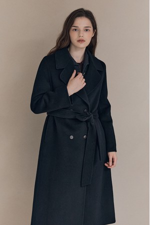 [25WT] 핸드메이드 더블 코트 - BLACK A5WBH83199