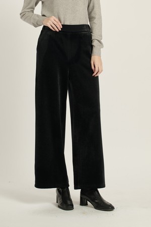 [25WT] 벨벳 밴딩 와이드 팬츠  - BLACK B5DAP32999