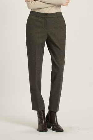 [25WT] 슬림핏 체크 팬츠 - M BROWN B5DAP32679