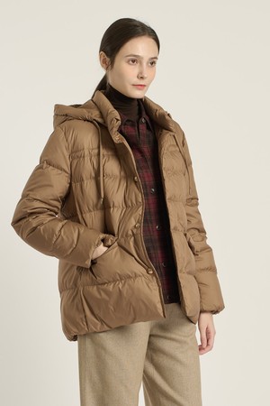 [25WT] 후드 탈부착 허리 드로우스트링 다운점퍼 - BRICK B5D9F80127