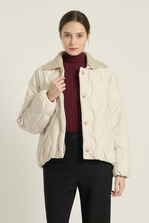 [25WT] 디터쳐블 니트칼라 다운점퍼 - IVORY B5D9F80213
