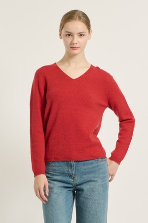[25WT] 울 브이넥 니트 - RED B5D9K47824