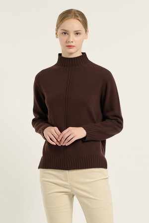 [25WT] 울 혼방 하프터틀 풀오버 - DARK BROWN B5DBK49175