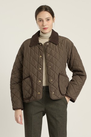 [25WT] 코듀로이 카라 퀼팅 - BROWN B5D9G17374