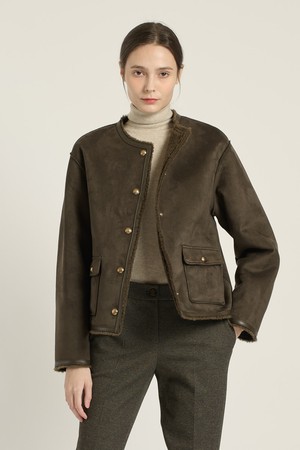 [25WT] 페이크 무스탕 자켓  - BROWN B5D9F82274