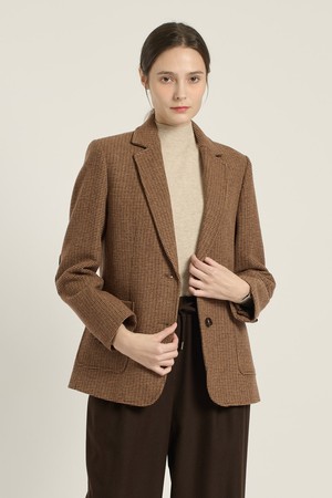 [25WT] 울 트위드 테일러드자켓 - BURGUNDY B5D9J10965