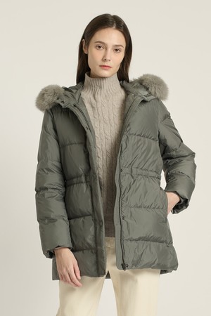 [25WT] 폭스퍼 후디 하프 구스다운  - DARK GRAY B5DAF83717