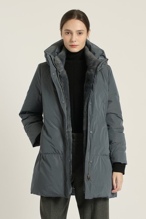 [25WT] 프리미엄퍼 카라 숏 구스다운 - DARK BLUE B5DAF83354