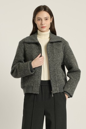 [25WT] 울져지 니크블록 집업 자켓 - CHARCOAL GRAY B5DAJ12498