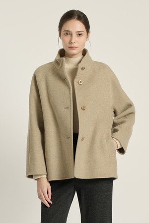 [25WT] 하이넥 싱글 헨드메이드 코트  - M BEIGE B5DAH83172