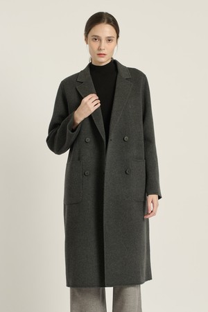 [25WT] 더블단추 핸드메이드 코트 - CHARCOAL GRAY B5DAH82698