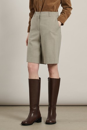 [25WT] 울 블렌디드 하프 팬츠 - LIGHT BEIGE A5W9P30271