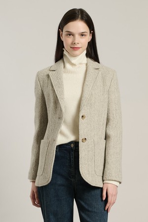 [25WT] 울 헤링본 테일러드자켓 - LIGHT M GRAY A5WBJ13196