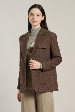 [25WT] 울 아웃포켓 자켓  - BROWN A5WAJ12274