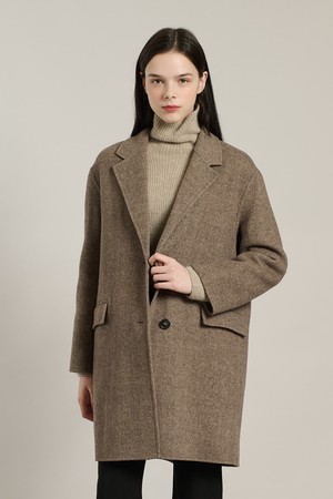 [25WT] 체크싱글 핸드메이드코트 - BROWN A5WAH81474