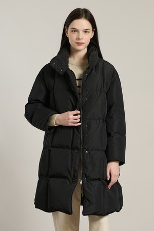 [25WT] 사각퀼팅 하이넥 구스다운 - BLACK A5WAF82299