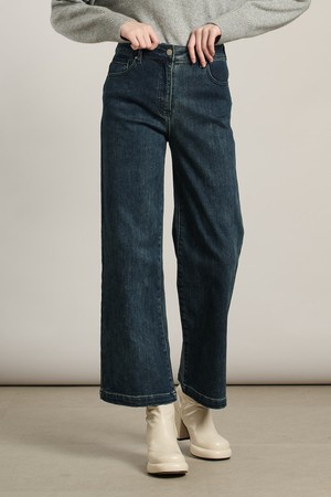 [25WT] 기모스판 와이드 데님 팬츠 - BLACK NAVY A5WAP35659