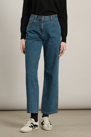 [26SP] 스티치 일자핏 데님 팬츠 - M BLUE A6S2P35653