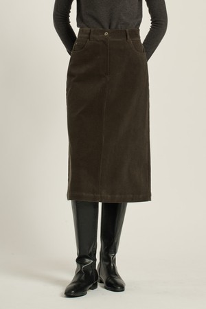 [25WT] 코듀로이 H라인 스커트 - KHAKI BROWN B5DAS22185