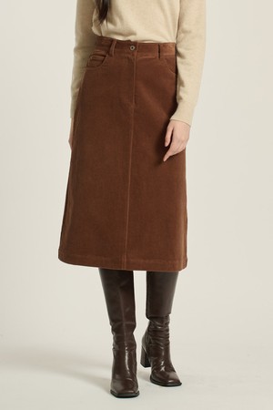 [25WT] 코듀로이 H라인 스커트 - BRICK B5DAS22127