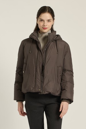 [25WT] 구스다운 드로우스트링 후드 점퍼 - DARK BROWN B5D9F80875