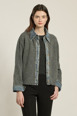 [26SP] 데님 버튼 가디건 - M GRAY B6A1K47716