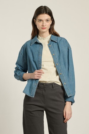 [26SP] 오버핏 데님셔츠  - M BLUE B6A1B45153