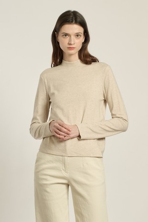 [26SP] 하이넥 티셔츠 - OATMEAL B6A1X40977