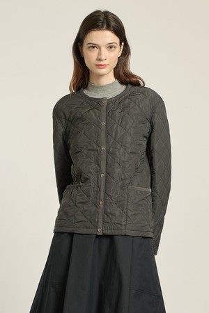 [26SP] 라운드넥 퀼팅 점퍼 - DARK GRAY B6A1R11517