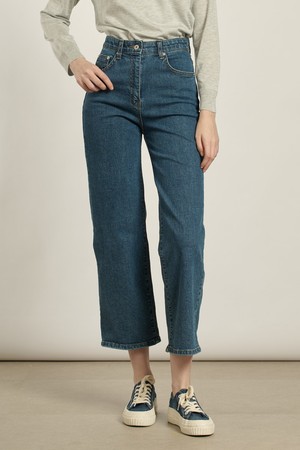 [26SP] 와이드 밴딩 데님 팬츠  - M BLUE B6A2P36353