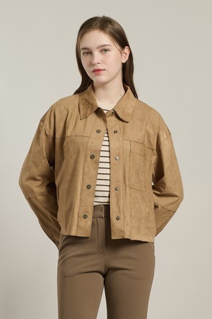 [26SP] 페이크 스웨이드 셔츠형자켓 - M BEIGE A6S1J11472