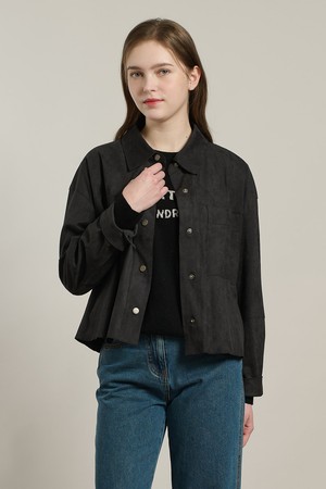 [26SP] 페이크 스웨이드 셔츠형자켓 - NAVY A6S1J11455