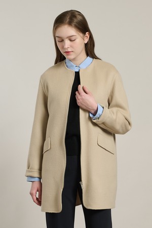 [26SP] 라운드 집업 핸드메이드 코트 - LIGHT BEIGE A6S1H80671