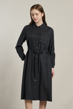 [26SP] 텐셀 셔츠 드레스 - DARK GRAY A6S2O61517