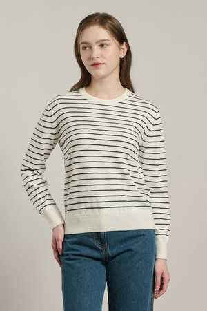 [26SP] 스트라이프 라운드 풀오버 - IVORY A6S2K41513