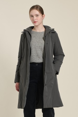 [26SP] 디테처블 후드 롱 패딩 점퍼  - CHARCOAL GRAY B6A1R15898