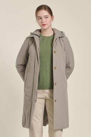 [26SP] 디테처블 후드 롱 패딩 점퍼  - M GRAY B6A1R15816