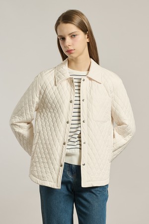 [26SP] 퀼팅 셔츠 자켓 - CREAM A6S1R16514