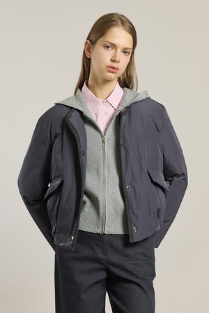 [26SP] 라운드넥 패딩 점퍼 - DARK GRAY A6S1R11217