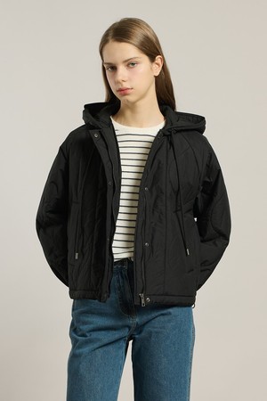 [26SP] 후드 퀼팅 점퍼 - BLACK A6S1R10899