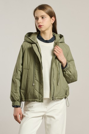 [26SP] 후드 퀼팅 점퍼 - KHAKI A6S1R10845