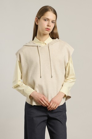 [26SP] 니트 후드 베스트 - LIGHT BEIGE A6S1K57171
