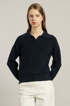 [26SP] 오픈넥 풀오버 - NAVY A6S1K47155