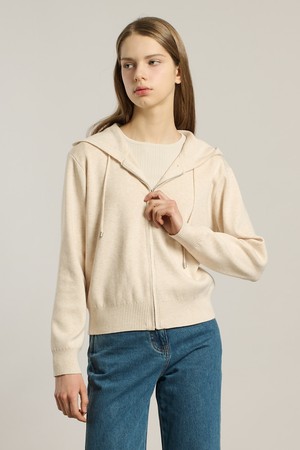 [26SP] 후드 집업 가디건 - LIGHT BEIGE A6S1K27171